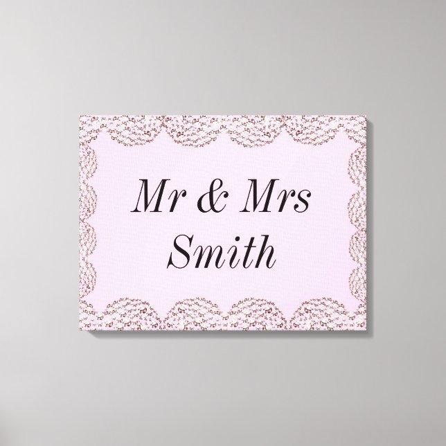 Unusual pretty personalised wedding canvas gift print (Front)
