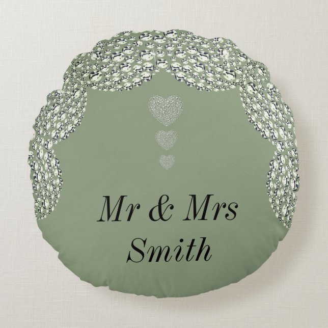 Unusual pretty personalised wedding gift pillow (Front)