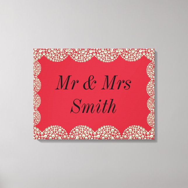 Unusual pretty personalized wedding canvas gift print (Front)