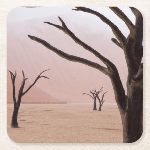 Unusual rainy weather conditions in early morning square paper coaster