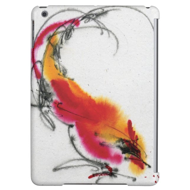 Unusual Rooster. Calligraphy and watercolor. Case For iPad Air (Back)