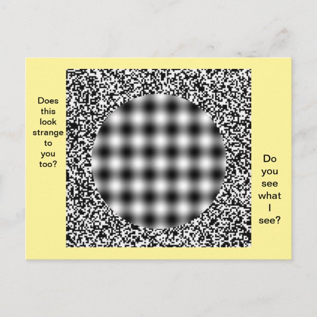 Unusual, Strange Optical Illusion Postcard (Front)