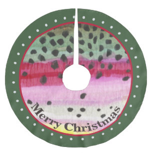 Unusual Trout Fly Fishing Brushed Polyester Tree Skirt