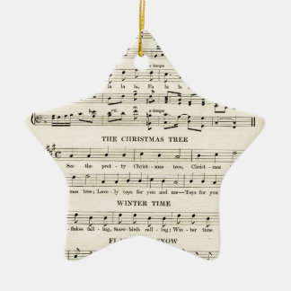 Unusual Vintage Christmas Music Sheet Songs Ceramic Tree Decoration