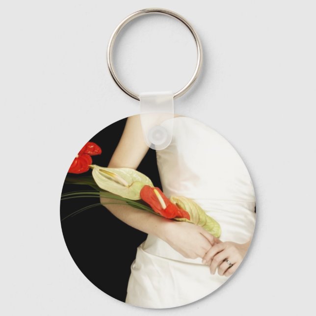 Unusual Wedding Bouquet Key Ring (Front)