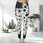 Unusual White Red and Black Modern Ladies Leggings<br><div class="desc">Stun the world with these stylish modern leggings from Shy Shy Panda. Their unique white, red and black abstract design is intricately weaved together in a trendy, contemporary pattern. Offering an eyecatching casual style, these leggings have a unique and modern pattern with a modern ankle length cut for a cosy,...</div>
