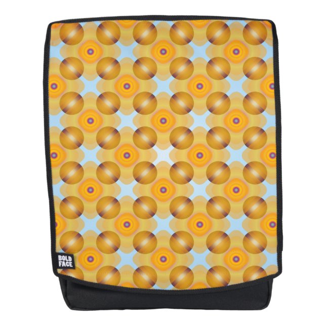 Unusual  Yellow Geometric Backpack (Front)