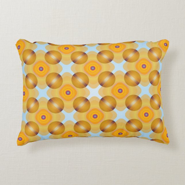 Unusual  Yellow Geometric Decorative Cushion (Front)
