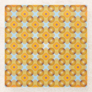 Unusual  Yellow Geometric Glass Coaster