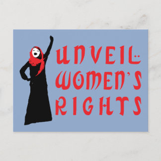 Unveil Muslim Women's Rights Postcard