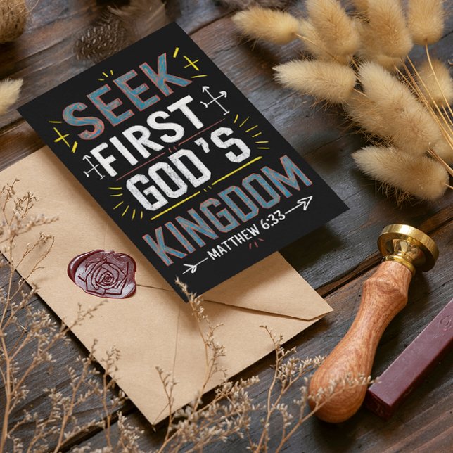 Unveiling Grace: Seek First, Gods Kingdom Postcard (Creator Uploaded)