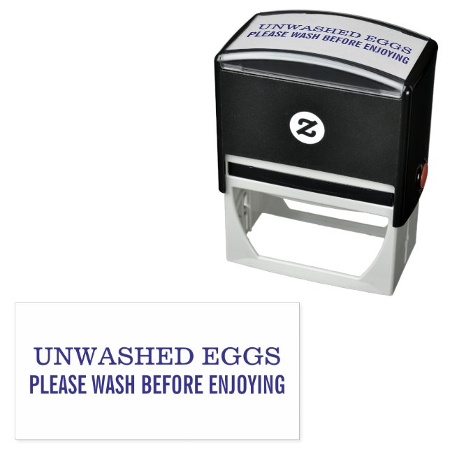 Unwashed Eggs Please Wash Before Enjoying Chicken  Self-inking Stamp (In Situ)