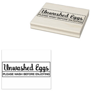 Unwashed Eggs - Wash Before Enjoying Rubber Stamp