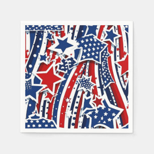 Unwavering Spirit – A Striking Patriotic Pattern Napkin