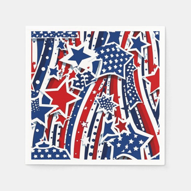Unwavering Spirit – A Striking Patriotic Pattern Napkin (Front)