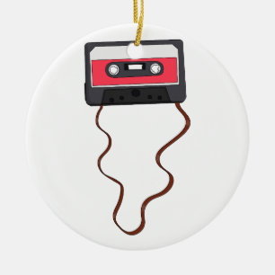 Unwound Cassette Tape Mixtape Retro Vintage Ceramic Tree Decoration