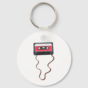 Unwound Cassette Tape Mixtape Retro Vintage Key Ring