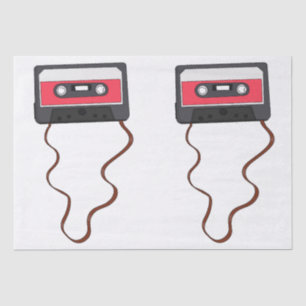 Unwound Cassette Tape Mixtape Retro Vintage Tissue Paper