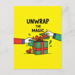 Unwrap the Magic Christmas Gift Postcard