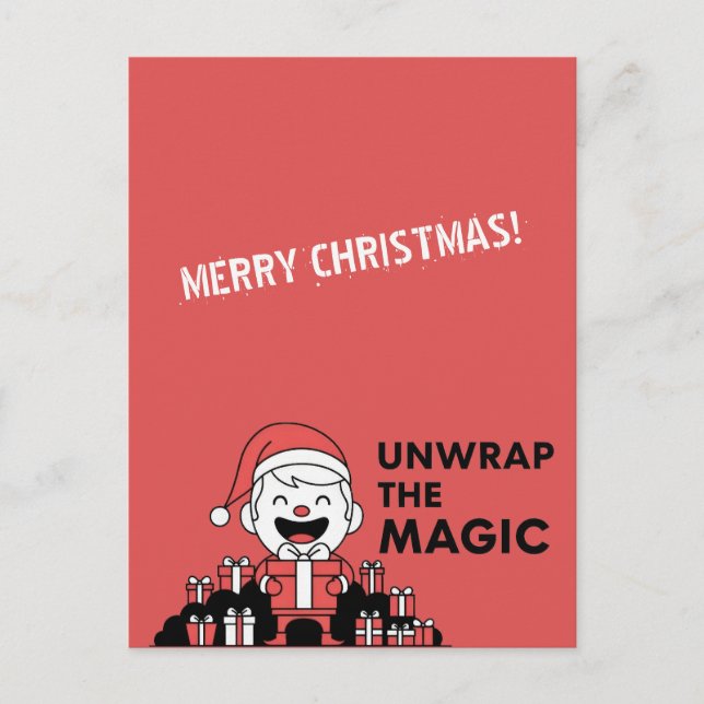 Unwrap the Magic Christmas Postcard (Front)