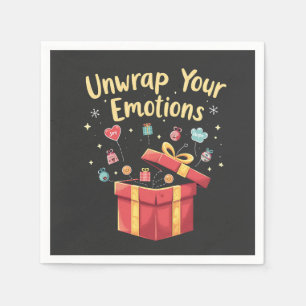 Unwrap your emotions Christmas Mental Health Xmas Napkin