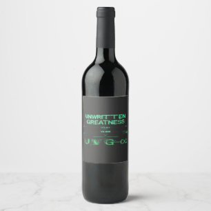 "Unwritten Greatness" Cyberpunk Wine Label