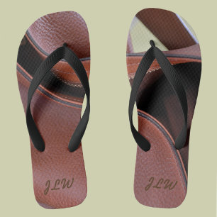 Unzipped Leather Personalised with Initials Jandals