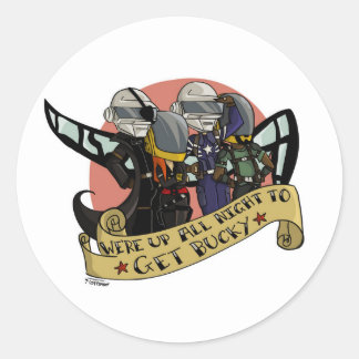 Up All Night Classic Round Sticker