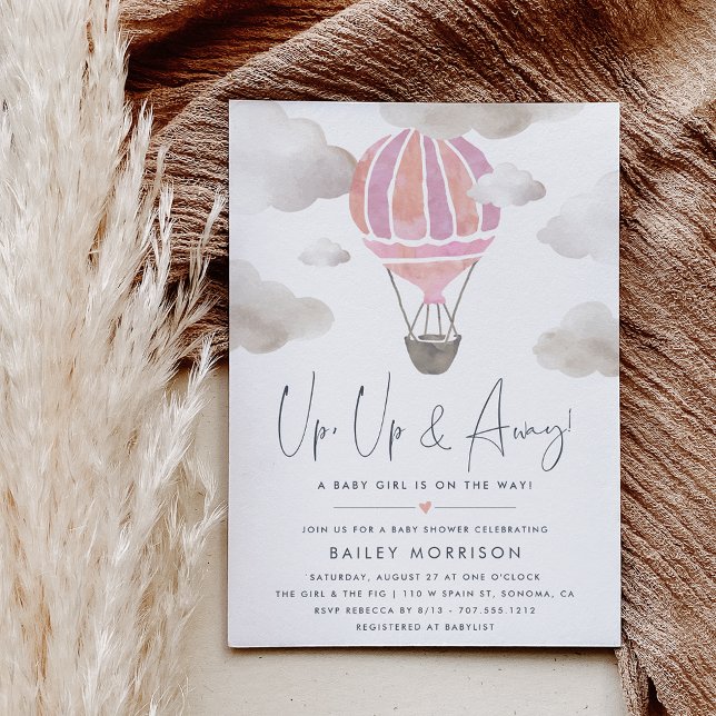 Up and Away | Hot Air Balloon Baby Shower Invitation (Creator Uploaded)