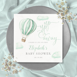 Up And Away Hot Air Balloon Neutral Baby Shower Napkin