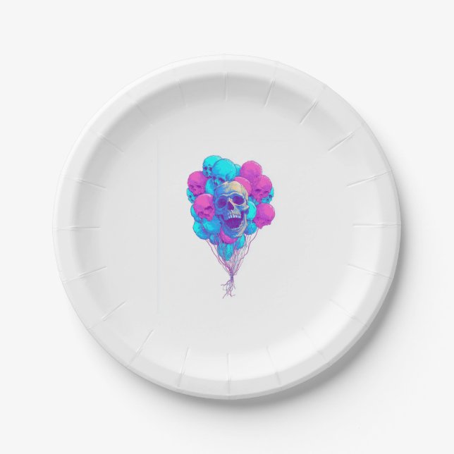 Up and Bone � Funny Floating Skull Paper Plate (Front)
