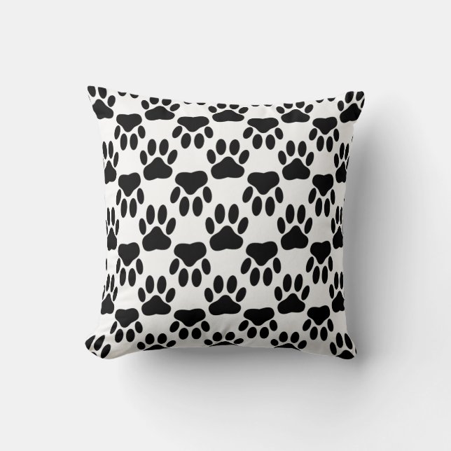 Up And Down Dog Paw Prints Cushion (Front)