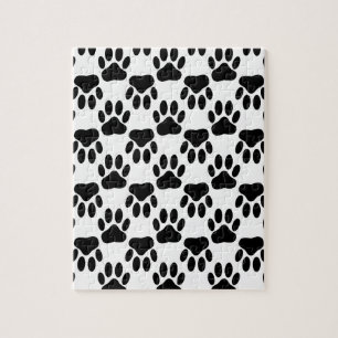 Up And Down Dog Paw Prints Jigsaw Puzzle