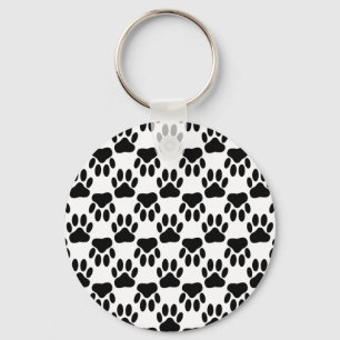 Up And Down Dog Paw Prints Key Ring