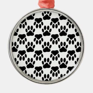 Up And Down Dog Paw Prints Metal Tree Decoration