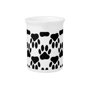 Up And Down Dog Paw Prints Pitcher