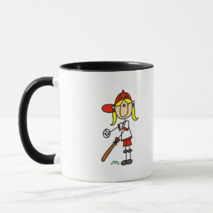 Up at Bat Girl Baseball Player Tshirts Mug