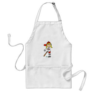 Up at Bat Girl Baseball Player Tshirts Standard Apron