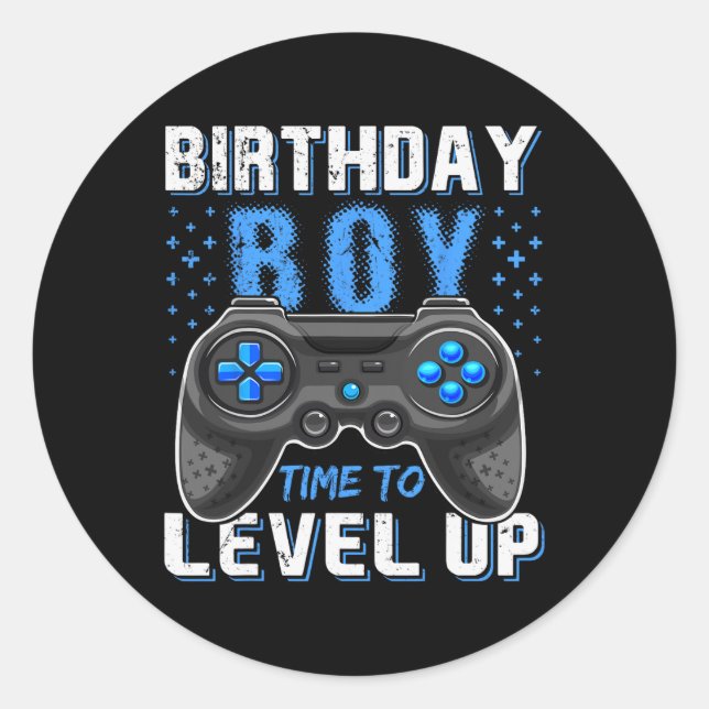 Up Birthday Boy Gamer - Clic Fit1  Classic Round Sticker (Front)