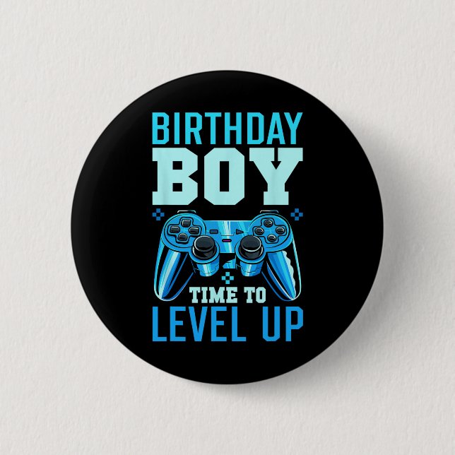 Up Birthday Boy Matching Gamer Party - Clic Fit1  6 Cm Round Badge (Front)