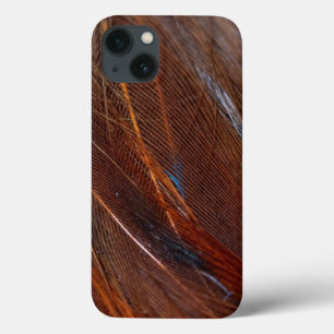 Up Close Detail of Colourful Peacock Feather iPhone 13 Case