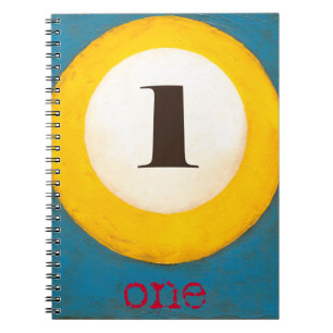 Up Close Painting of Number One Pool Ball Spiral Notebook