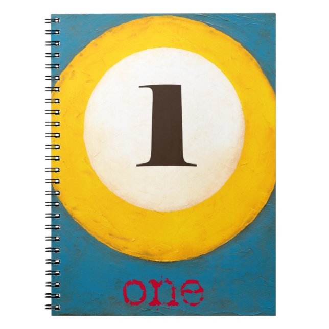 Up Close Painting of Number One Pool Ball Spiral Notebook (Front)