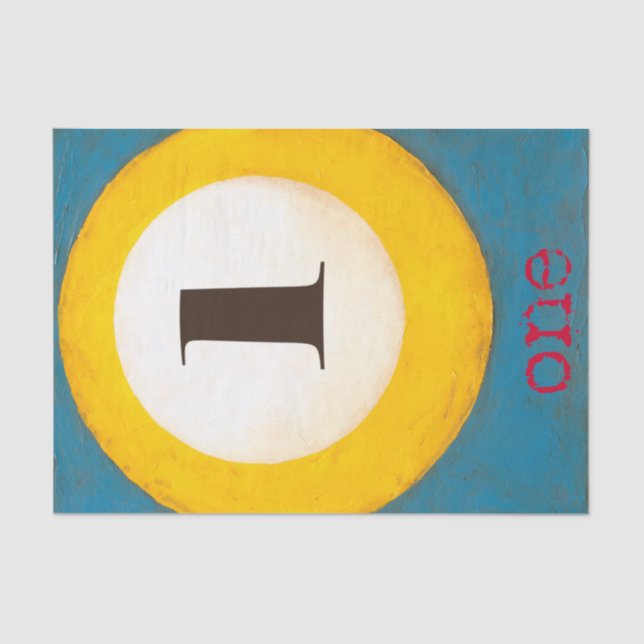 Up Close Painting of Number One Pool Ball Tissue Paper (Front)