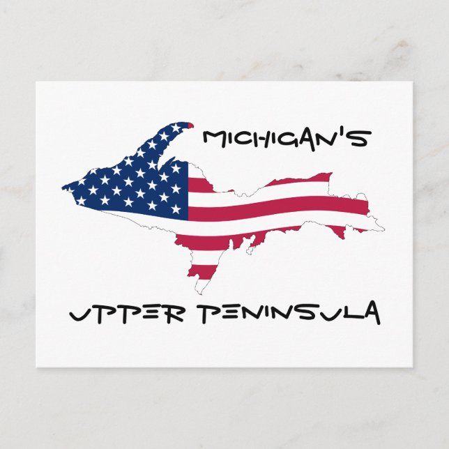 UP_Flag_of_the_United_States_Wave, Michigan's, ... Postcard (Front)