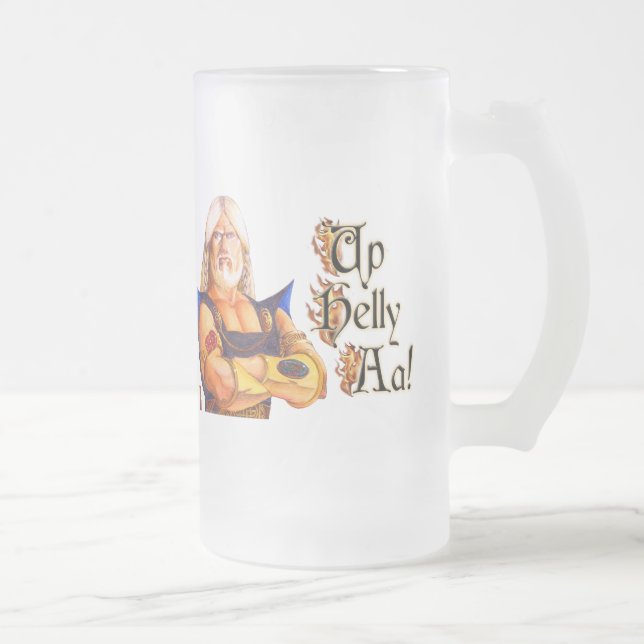 Up Helly Aa! Frosted Glass Beer Mug (Right)