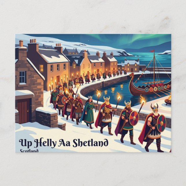 Up Helly Aa Shetland Scotland Postcard (Front)