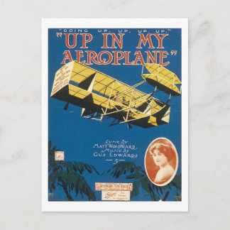 Up In An Aeroplane Vintage Songbook Cover Postcard