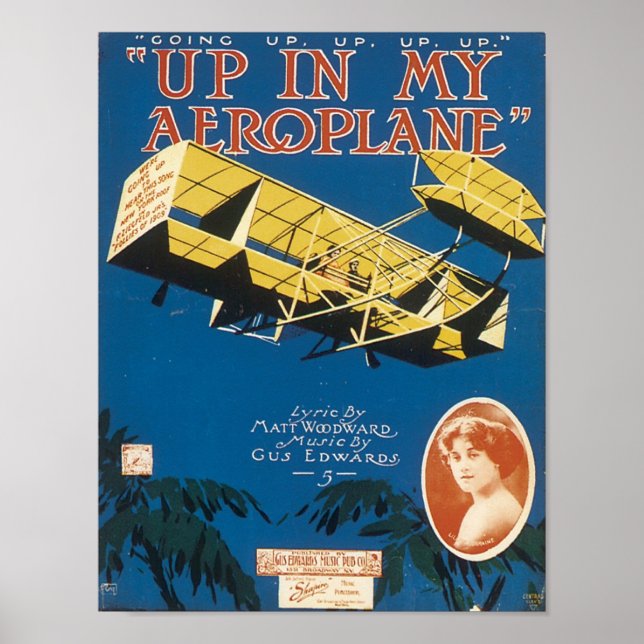 Up In An Aeroplane Vintage Songbook Cover Poster (Front)
