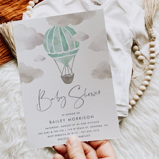 Up in the Air | Hot Air Balloon Baby Shower Invitation (Creator Uploaded)